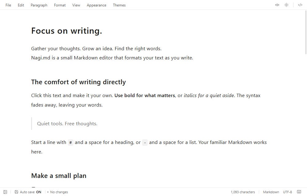 Nagi.md English editing interface