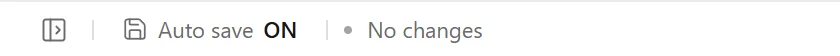 The left end of the status bar: the sidebar button, Auto save ON, and the change status